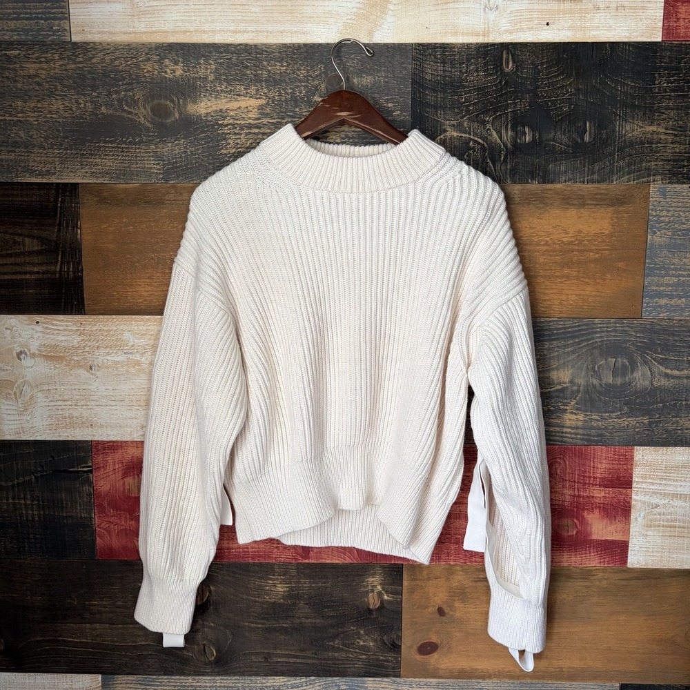 Helmut Lang Bondage Sweater Wool Cotton Ivory Off White Small Mens Oversized